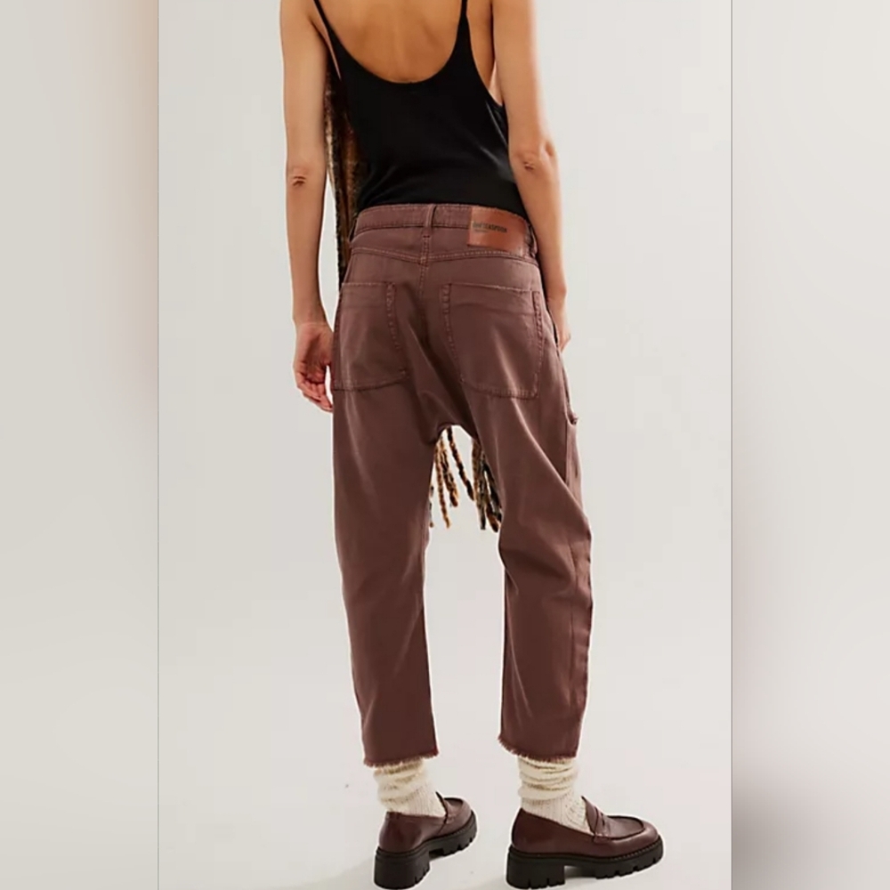 One Teaspoon Tan Distressed SINNERS Drop Crotch Jeans